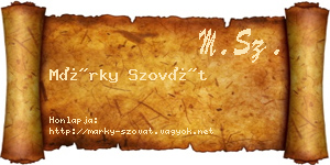Márky Szovát névjegykártya